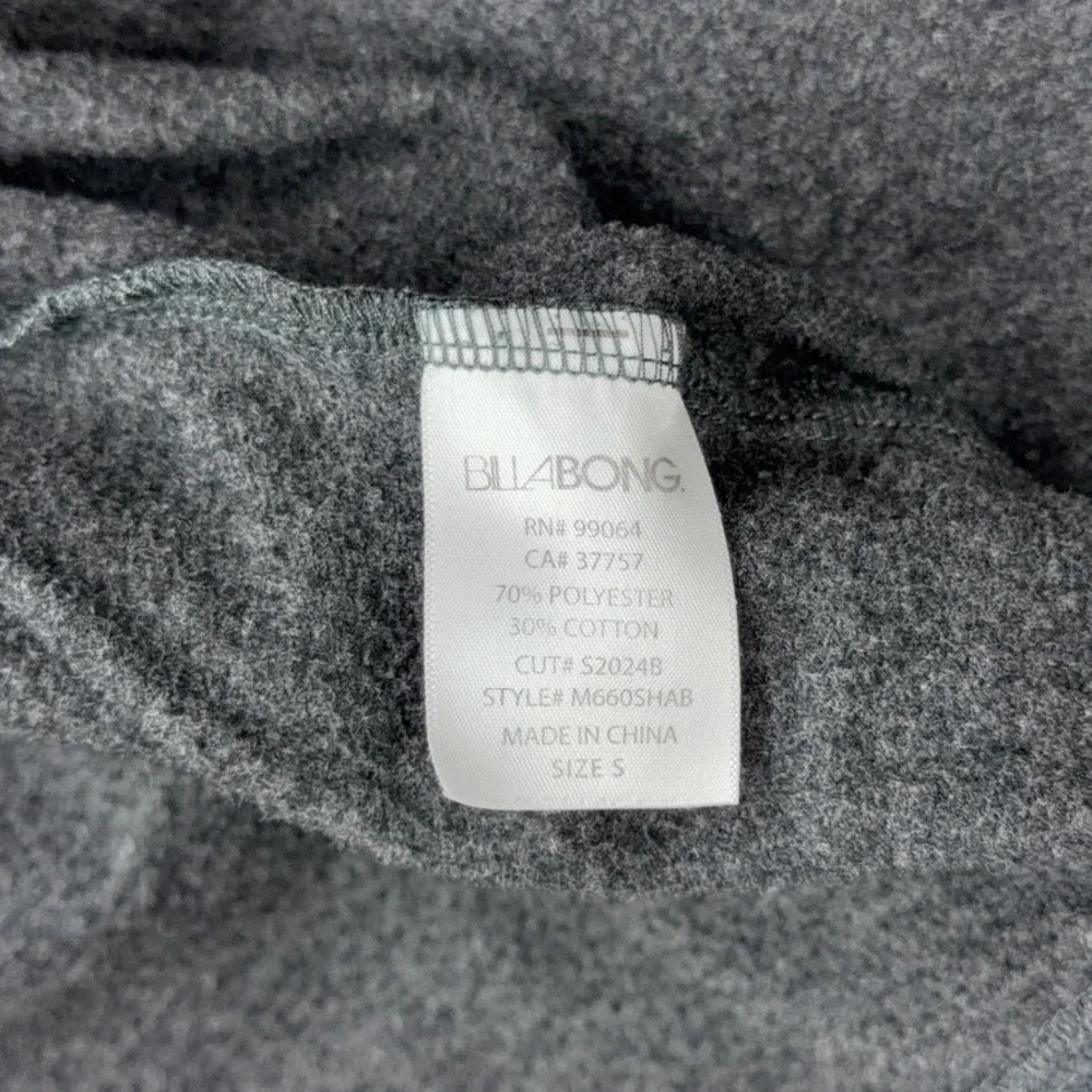 Billabong‎ Jacket Mens Small Gray 2-in-1 Fleece Lined Hooded Full Zip Surf Y2K